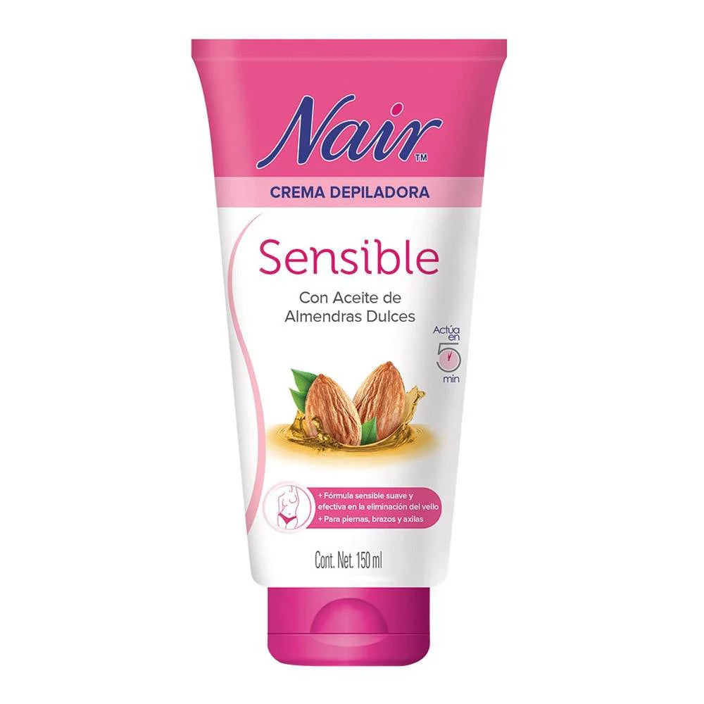 Crema depiladora Nair corporal piel sensible con aceite de almendras 150 ml