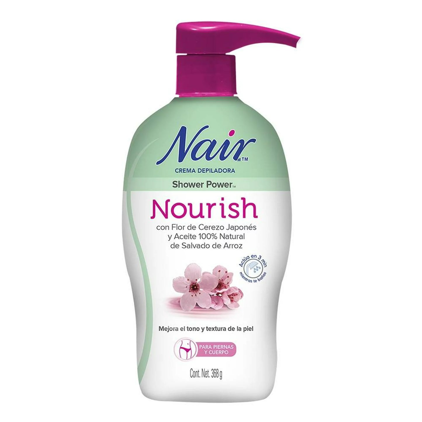 Crema depiladora Nair shower power nourish 368 g