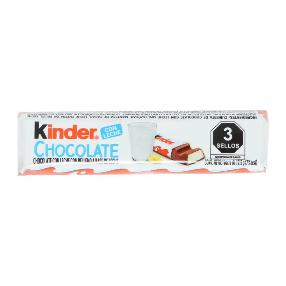 Chocolate Kinder con relleno a base de leche 12.5 g