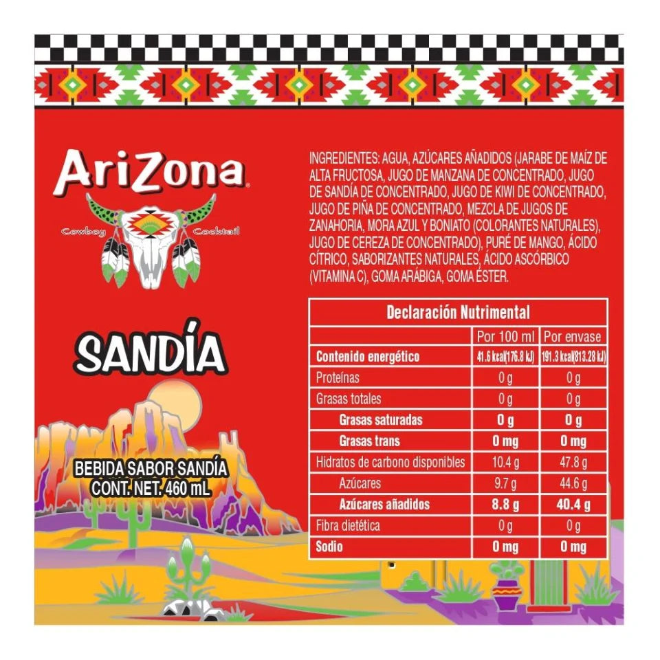 Bebida Arizona sabor sandía 460 ml