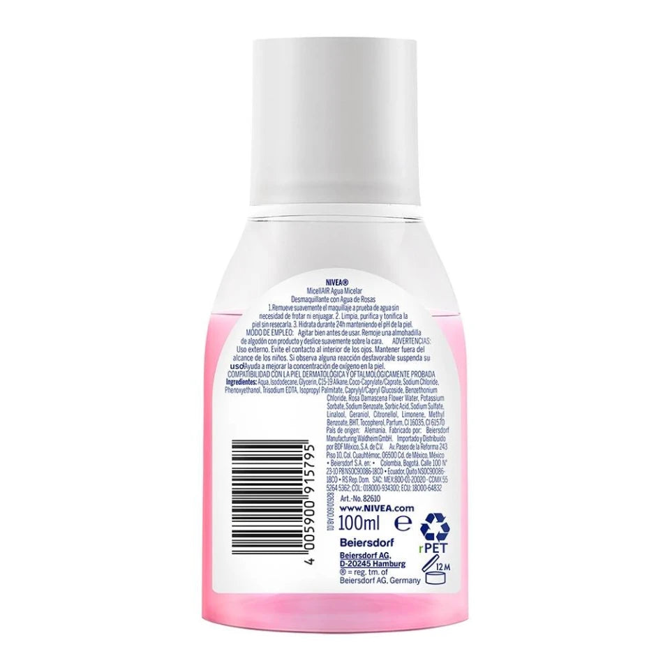 Agua micelar Nivea MicellAir agua de rosas 100 ml