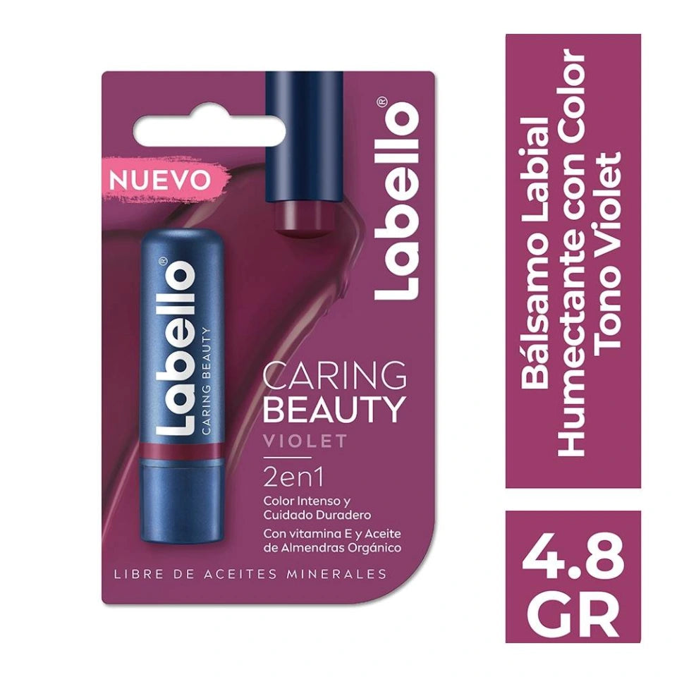 Bálsamo Labello Caring Beauty violeta 4.8 g