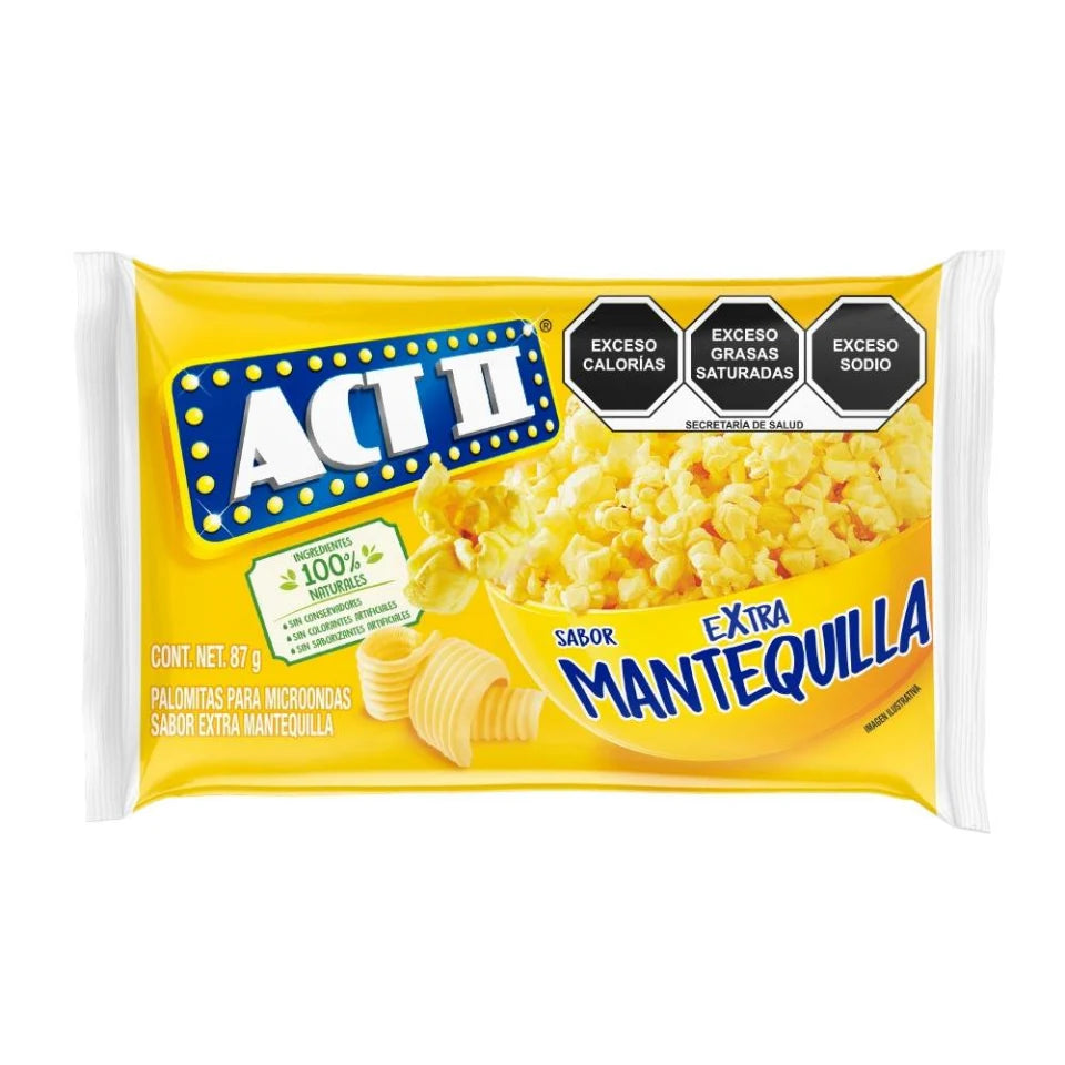 Palomitas para microondas ACT II extra mantequilla 87 g