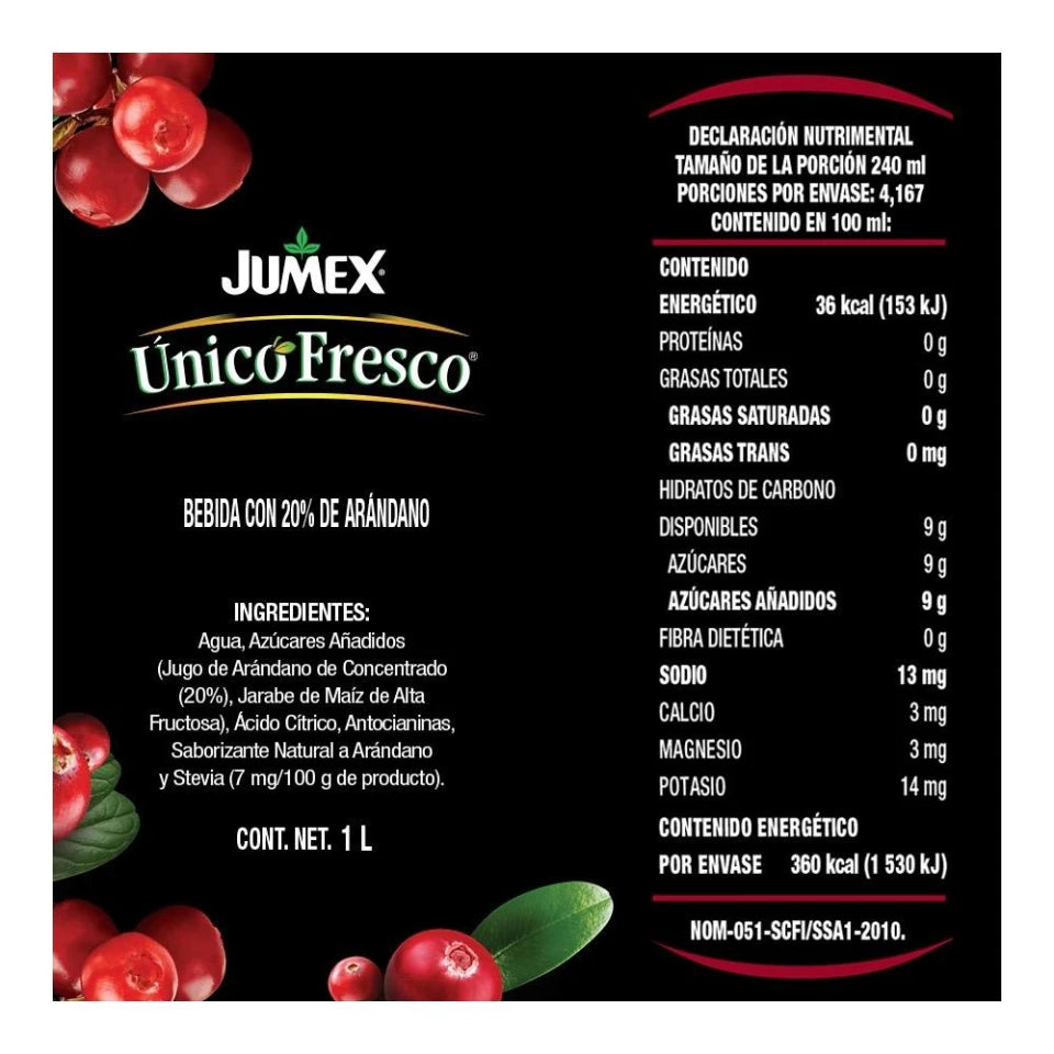 Bebida Jumex Único Fresco con arándano 1 l
