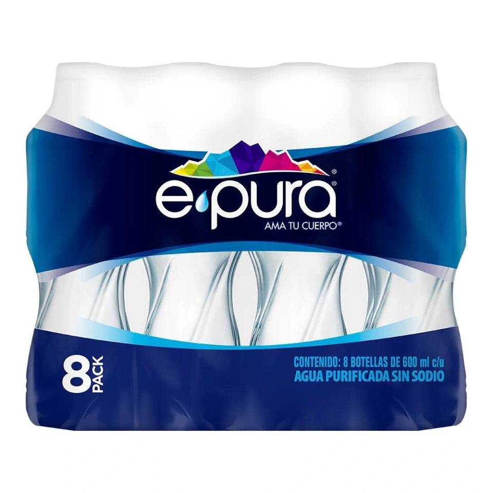 Agua Epura 8 botellas de 600 ml c/u