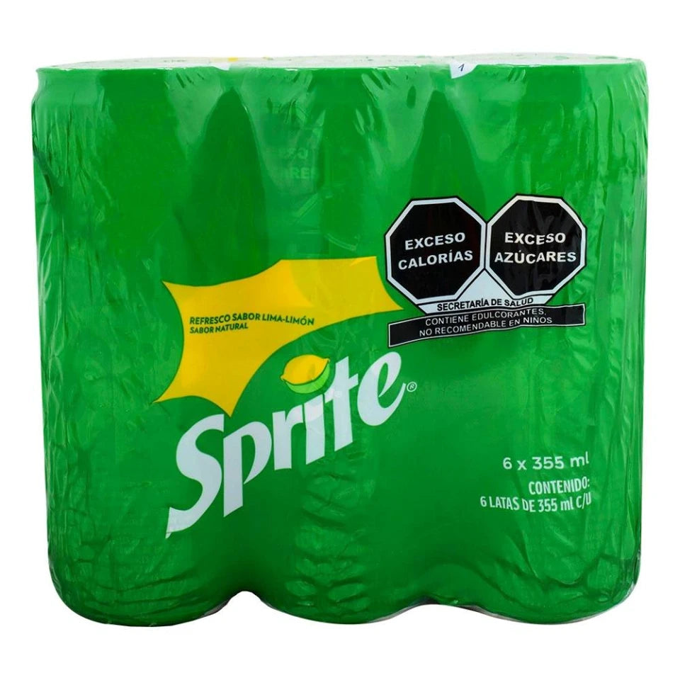 Refresco Sprite sabor lima-limón 6 latas de 355 ml c/u