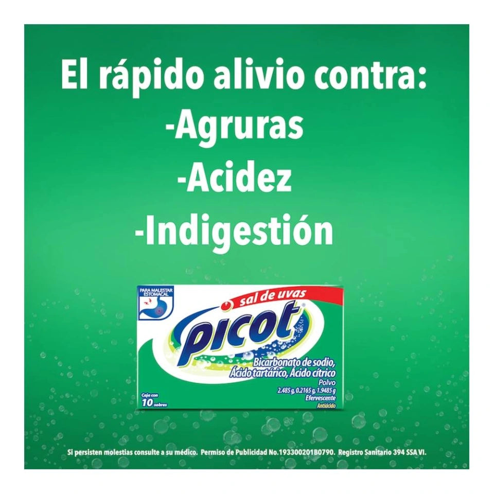 Sal de uvas Picot caja con 10 sobres