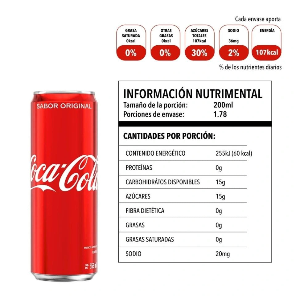 Refresco Coca Cola original de 355 ml