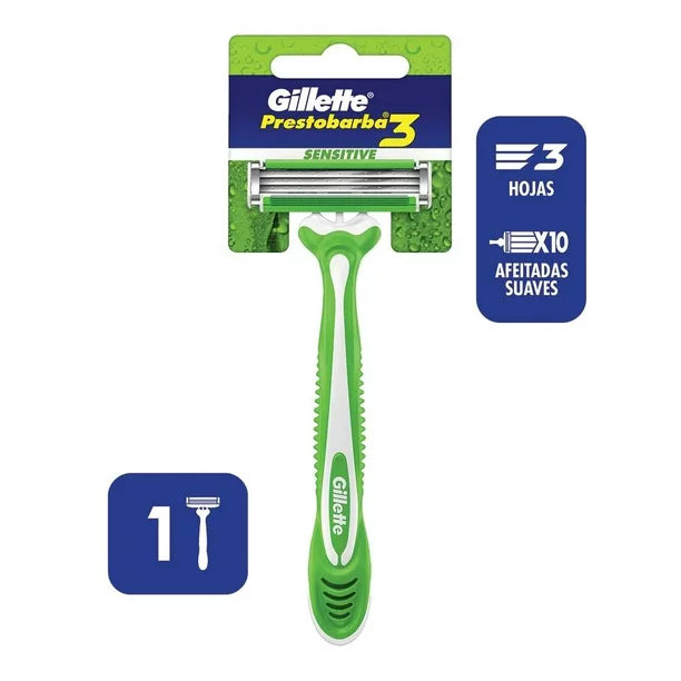 Rastrillo para afeitar desechable Gillette Prestobarba 3 sensitive 1 pza