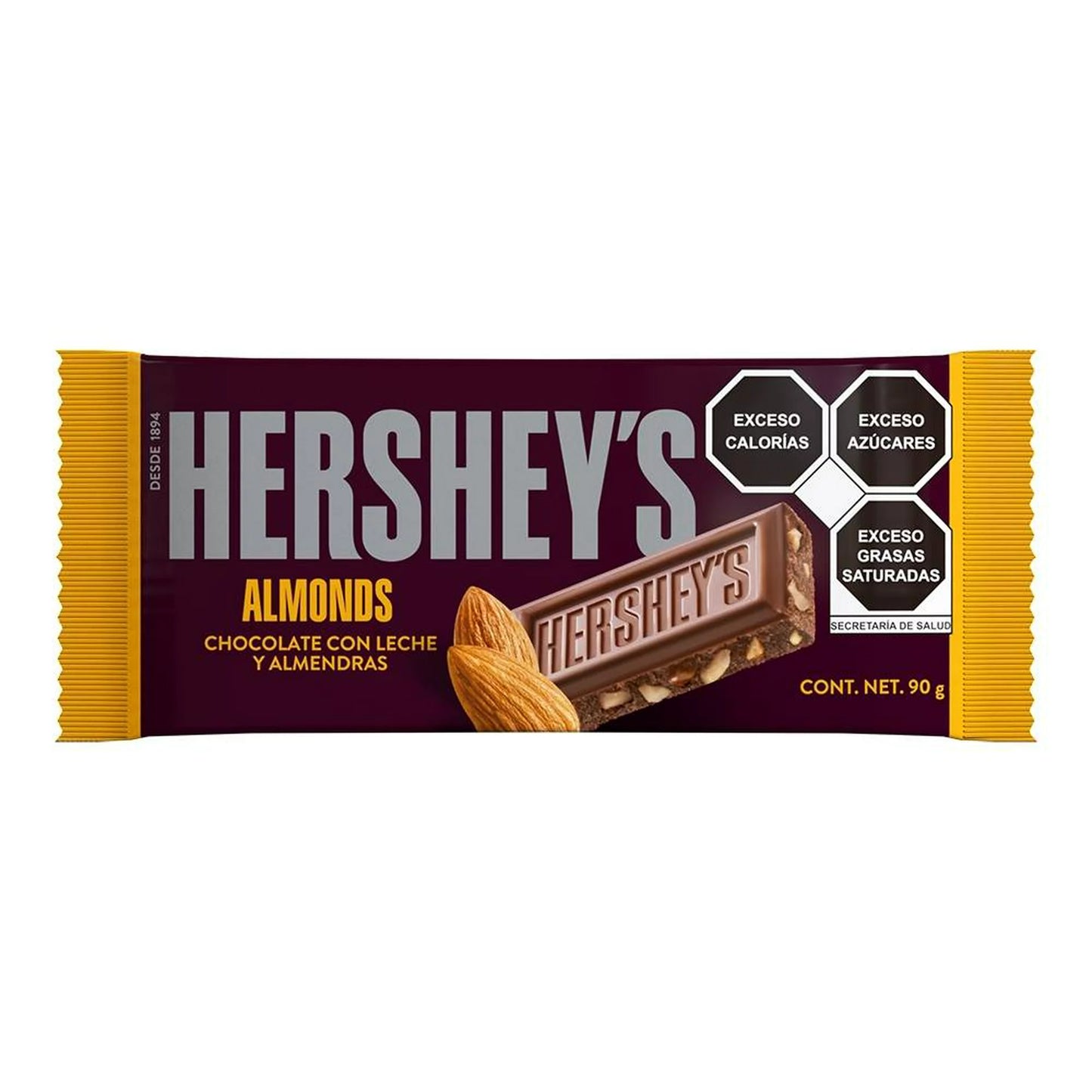 Chocolate con leche Hersheys y almendras 90 g