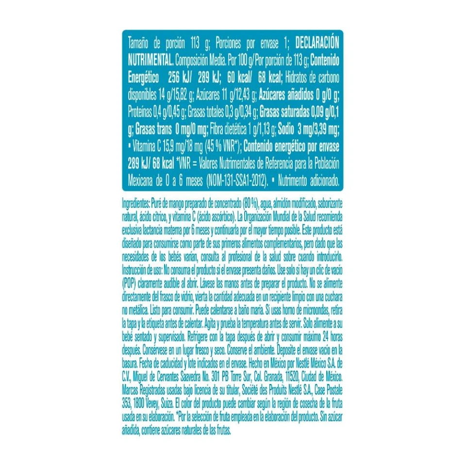 Papilla Gerber etapa 2 mango 113 g