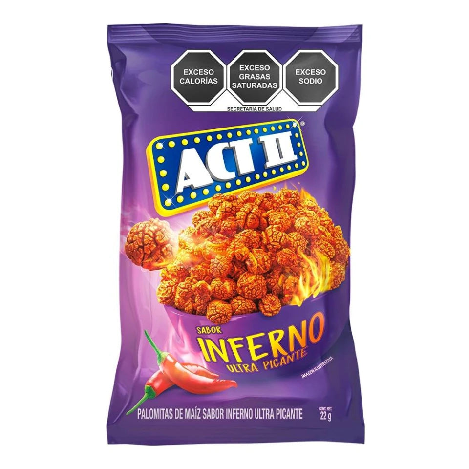 Palomitas de maíz ACT sabor inferno ultra picante 22 g