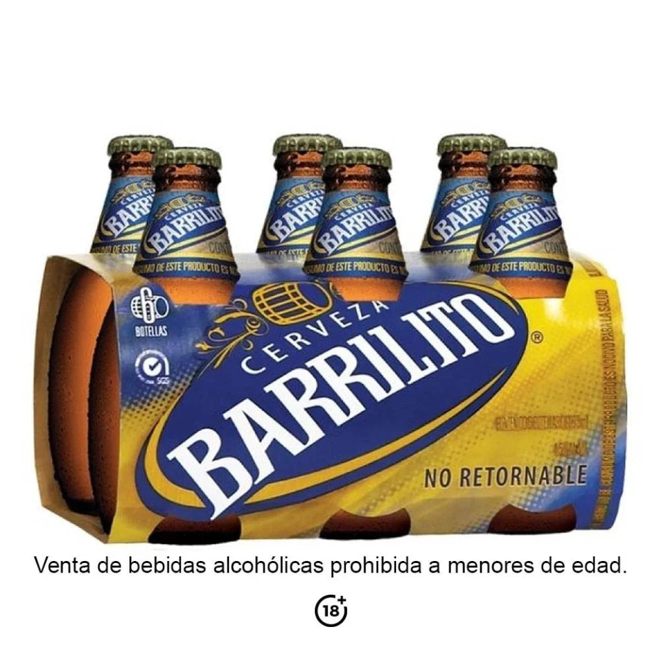 Cerveza clara Barrilito 6 botellas de 325 ml c/u
