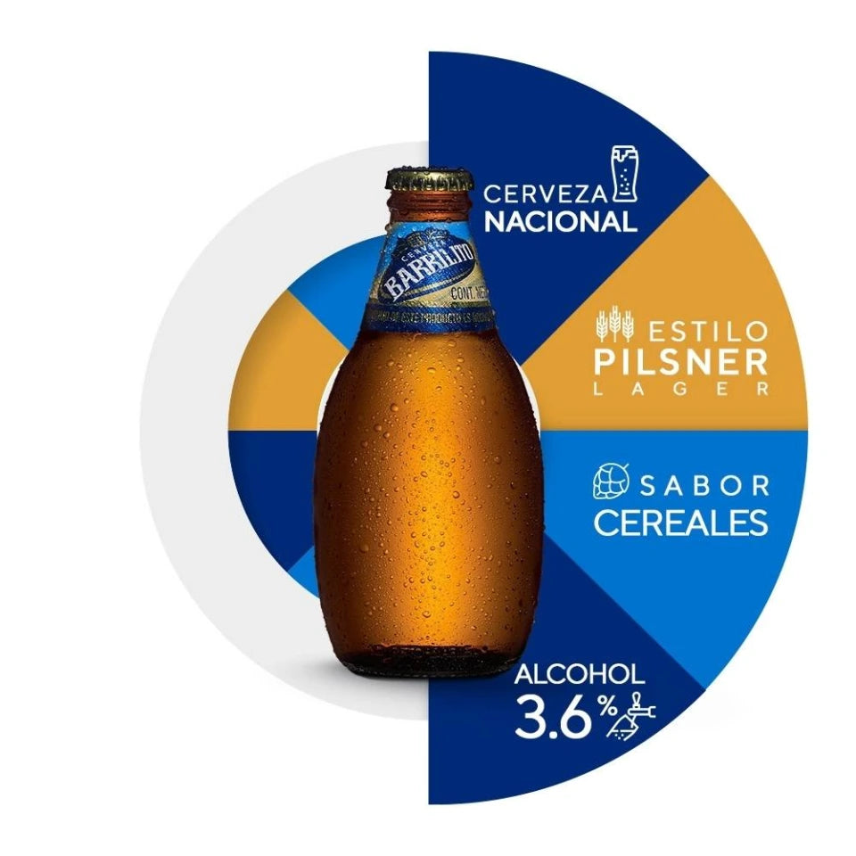 Cerveza clara Barrilito 6 botellas de 325 ml c/u