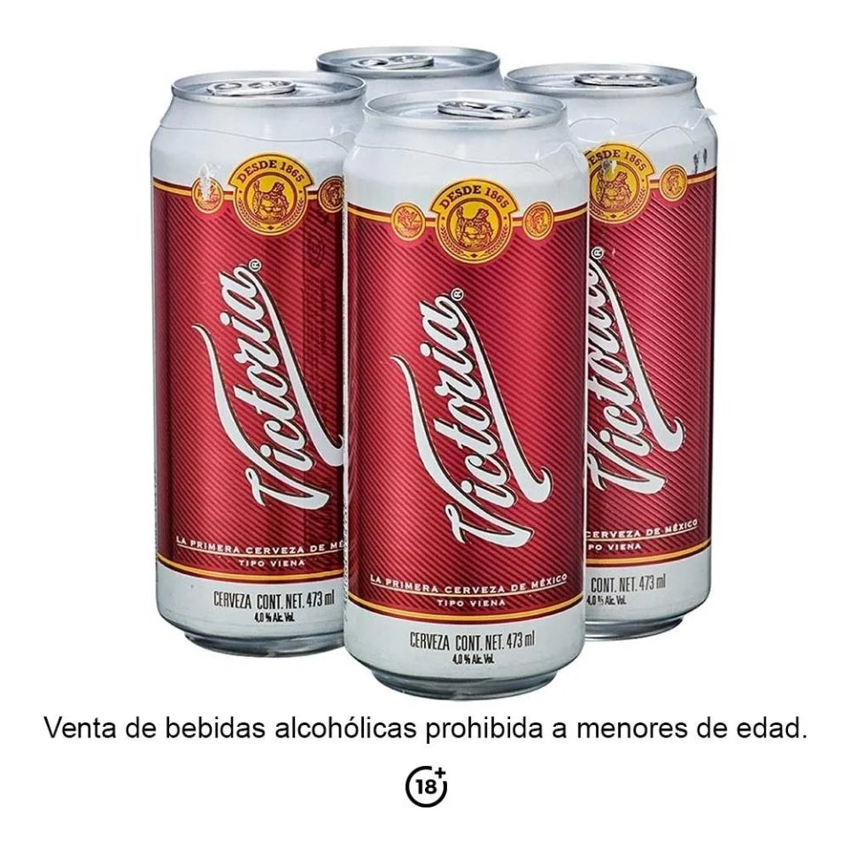 Cerveza oscura Victoria 4 Latas de 473 ml c/u