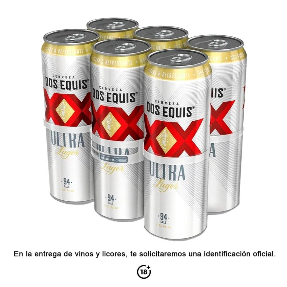 Cerveza clara Dos equis Ultra 6 latas de 355 ml c/u